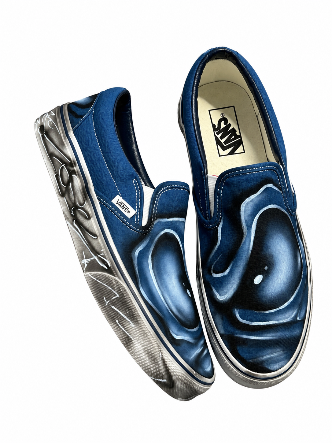 Blue Canvas Custom Vans 1 of 1