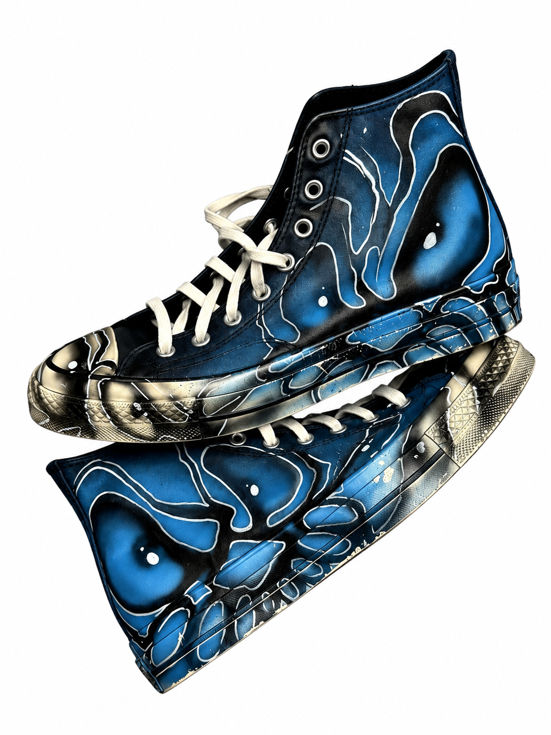 Leather Blue/Black Custom Converse 1 of 1