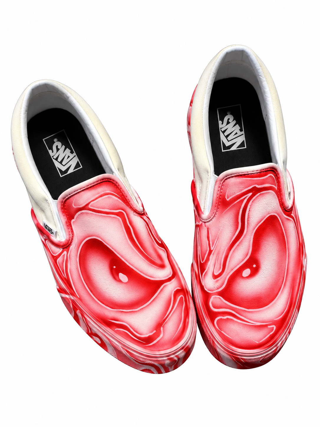 Leather Red / White Custom Vans 1 of 1