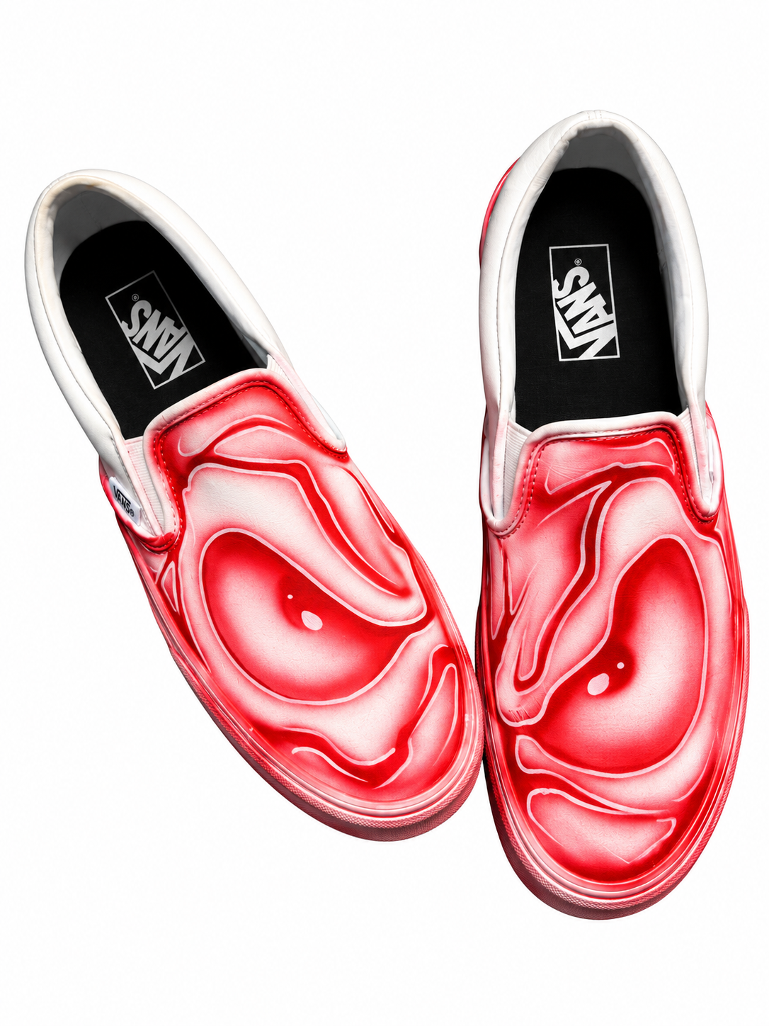 Leather Red / White Custom Vans 1 of 1