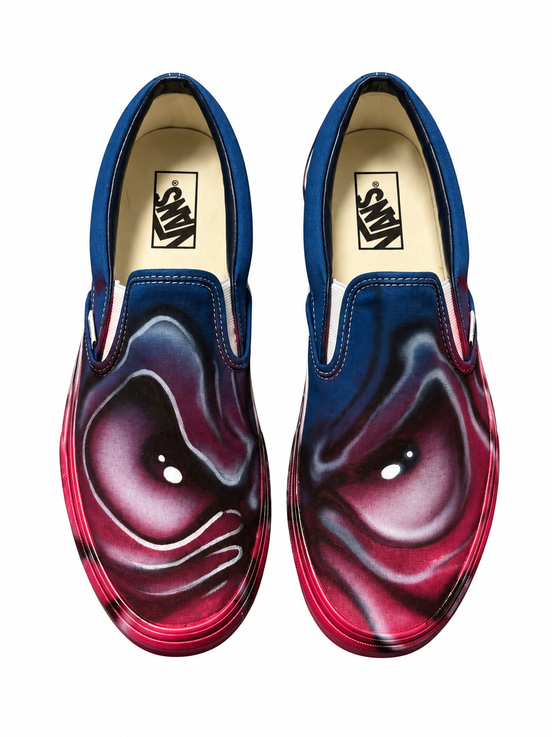 Blue/Red Canvas Custom Vans 1 of 1