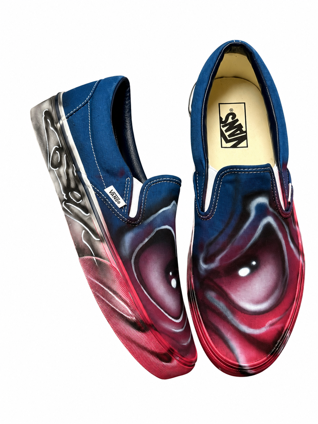 Blue/Red Canvas Custom Vans 1 of 1